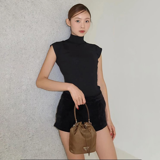 prada duet re‑nylon bucket shoulder bag